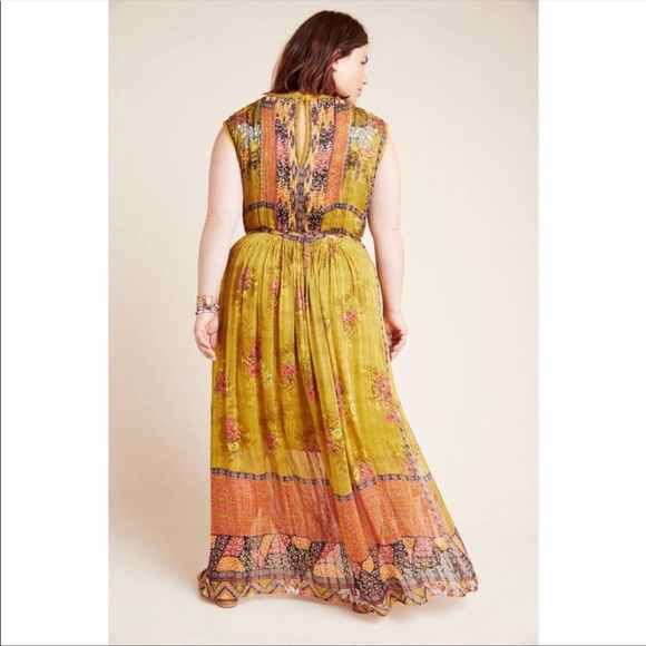 Anthropologie Bhanuni by Jyoti Citron Maxi Dress Size 1X - Picture 3 of 7